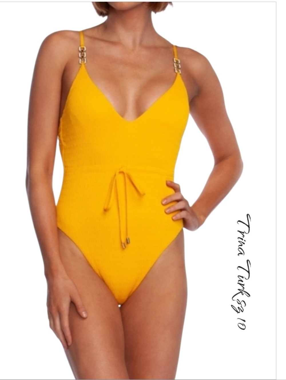 NWT Trina Turk Deep Plunge One Piece Swimsuit Sz 10